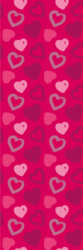 Fuksia sydämet vaaleanpunainen vinyylimatto - Tenstickers