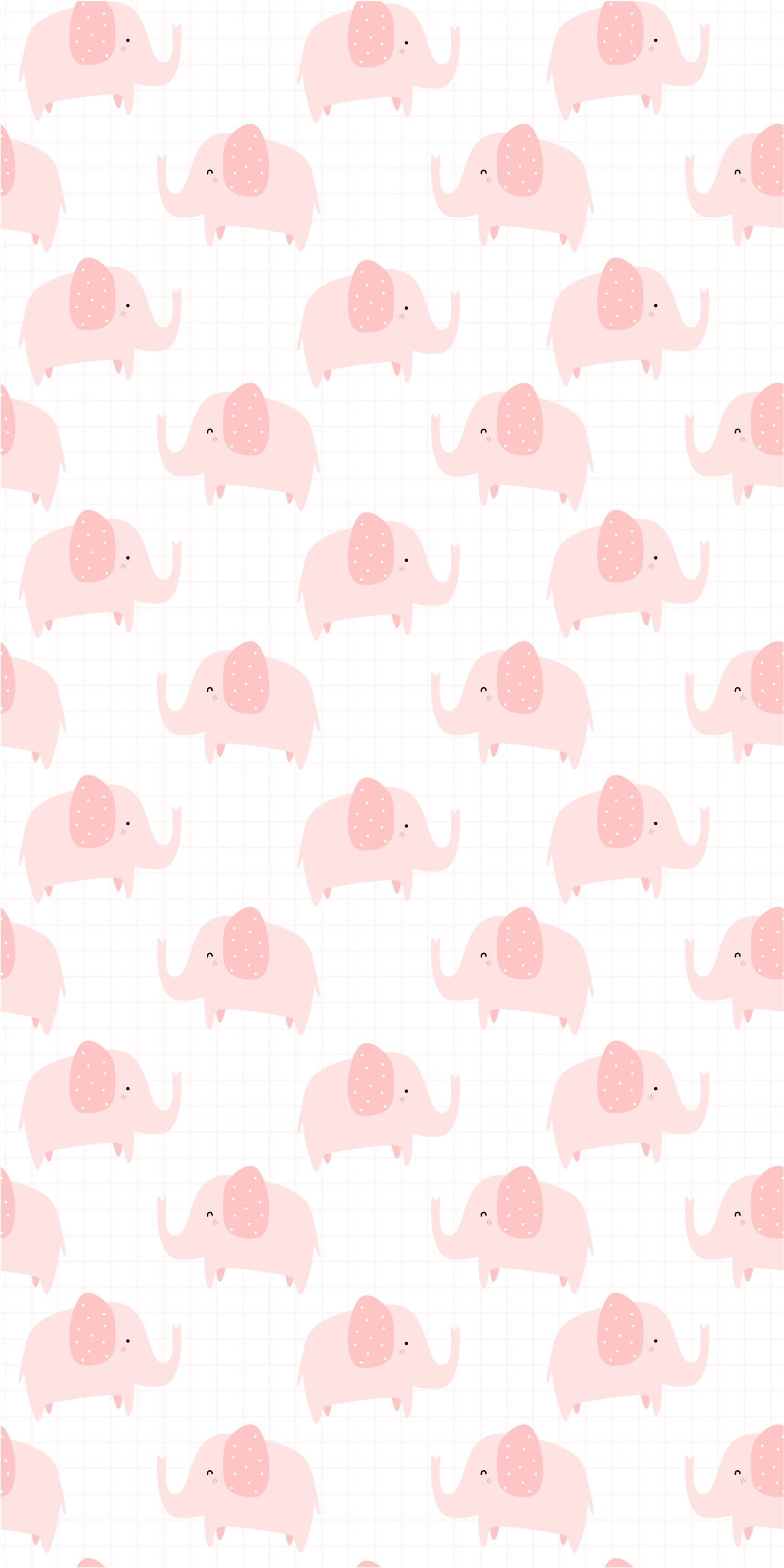Vaaleanpunaiset elefantit vinyylimatto - Tenstickers