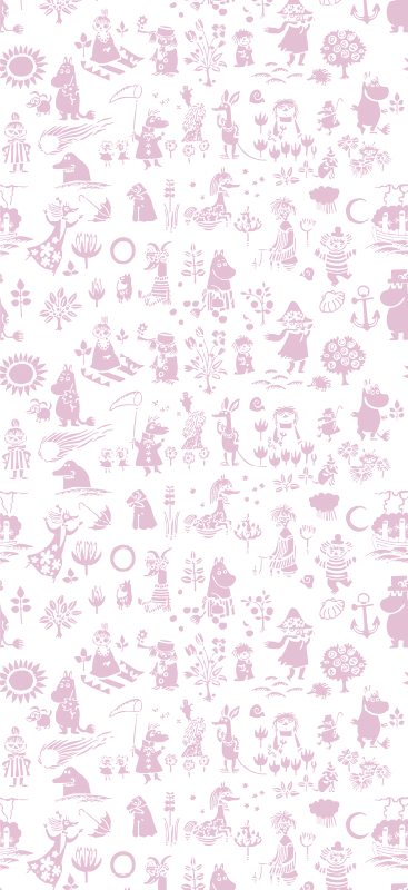 Vaaleanpunainen muumiteema täysikokoinen tapetti - Tenstickers