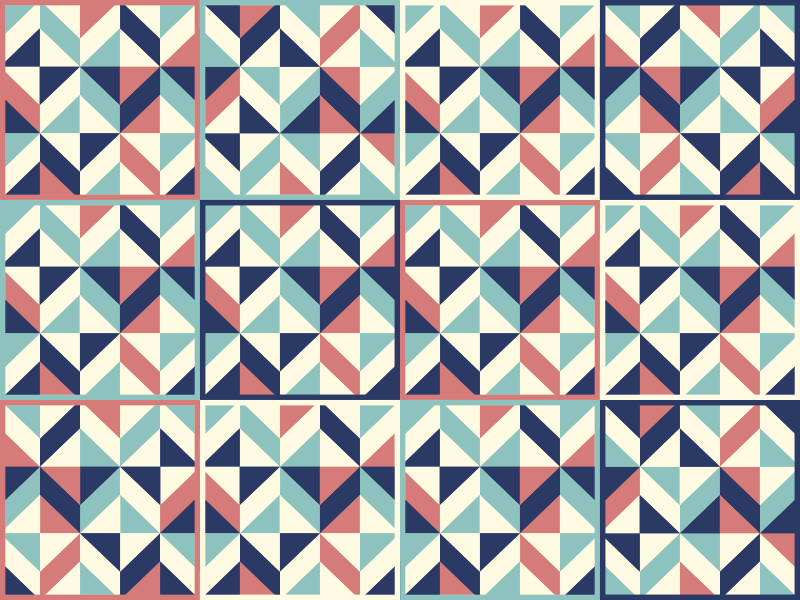 Monivärinen rhomboid geometrinen vinyylimatto - Tenstickers