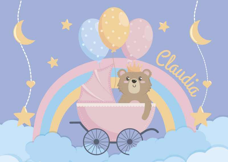 Henkilökohtainen karhuvauvojen vinyylimatto - Tenstickers