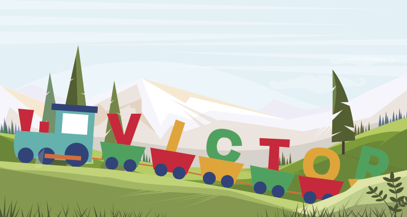 Muokattava aakkosjunateema Vauvan huoneen vinyylimatto - Tenstickers