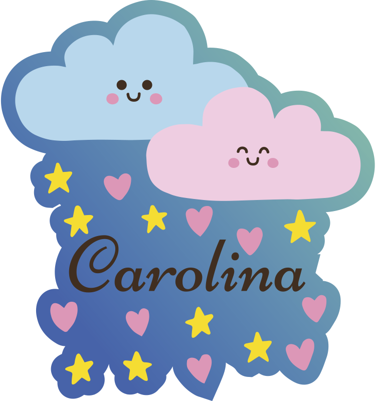 Muokattava pilviteemainen suunnittelu tähti vinyylimatto - Tenstickers