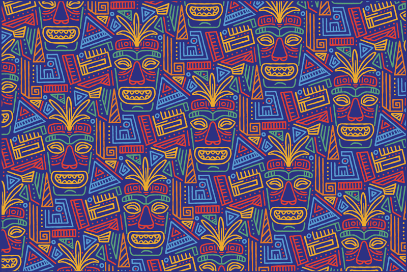 Värikäs mandalakuviopeitto etninen vinyylimatto - Tenstickers