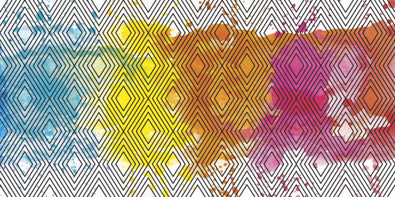 Vinyylimatto geometriset vesiväritimantit - Tenstickers