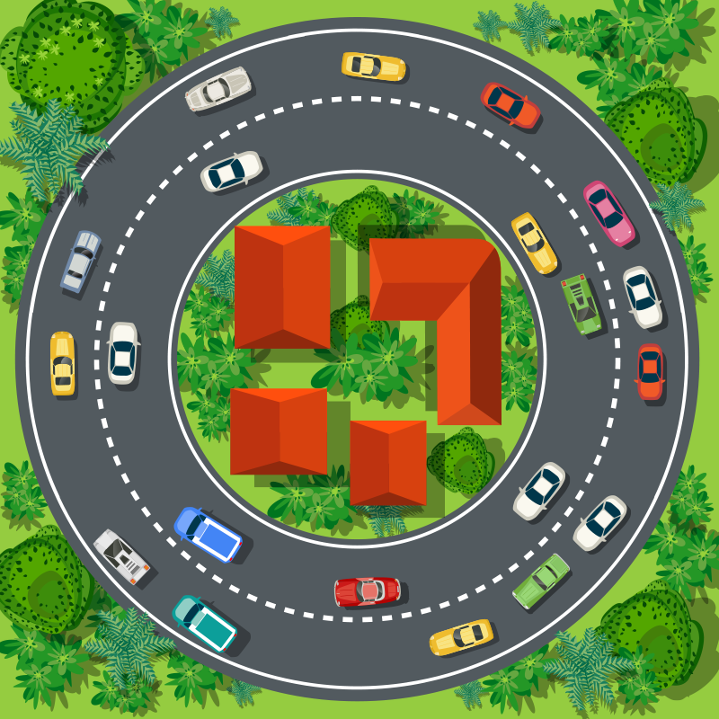 Leikkisä piiri Lisää vinyylimatto lapsille - Tenstickers