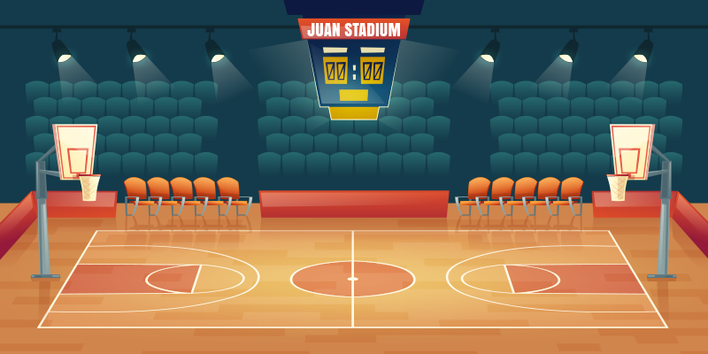 Vinyylimatto koripallokenttä nimellä - Tenstickers