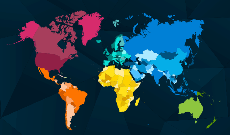 Moderni värikäs maailmankartta mattokartta - Tenstickers