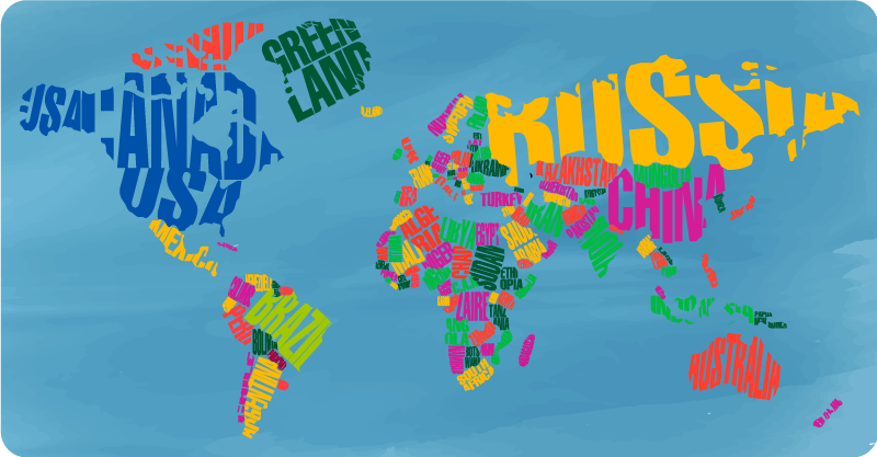 Upea värillinen maiden maailmankartta vinyylimatto - Tenstickers