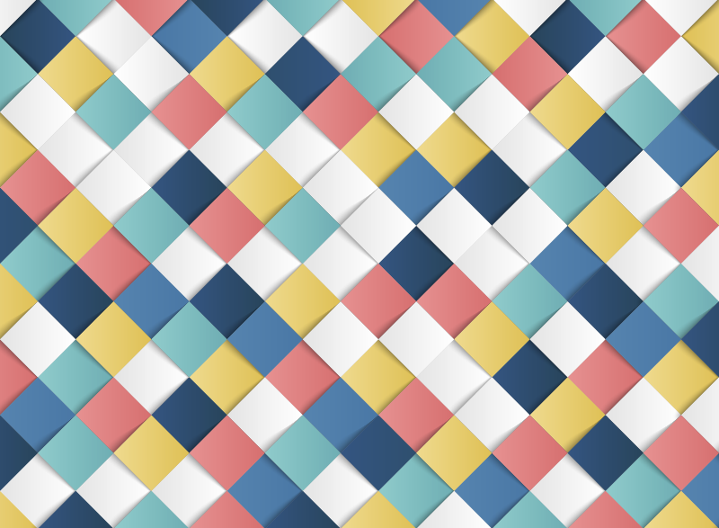 Ihana 3d neliöt mosaiikki vinyyli matto - Tenstickers