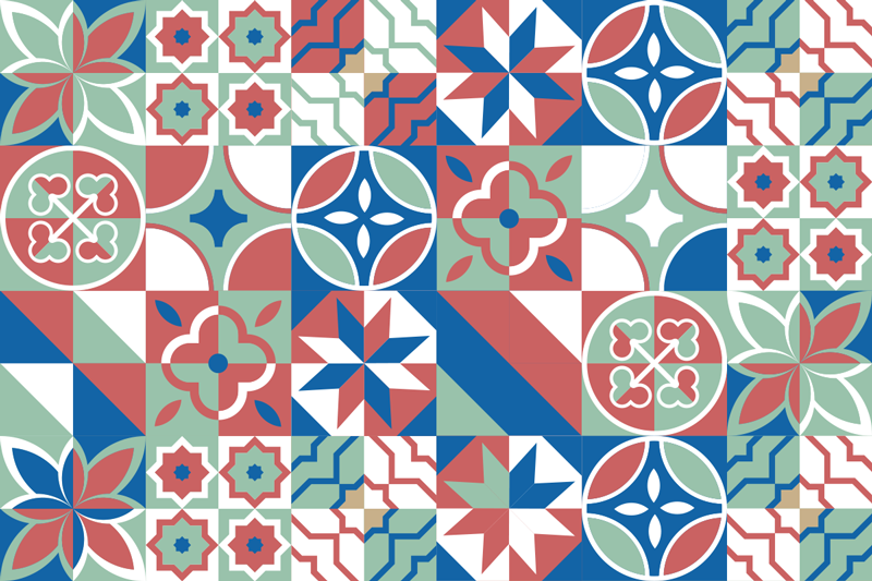 Erilaisia kuvioita vinyylikeittiömatto - Tenstickers