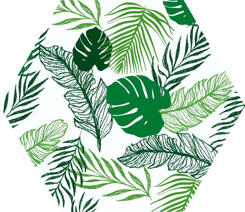 Hieno lehti moderni vinyyli matto - Tenstickers