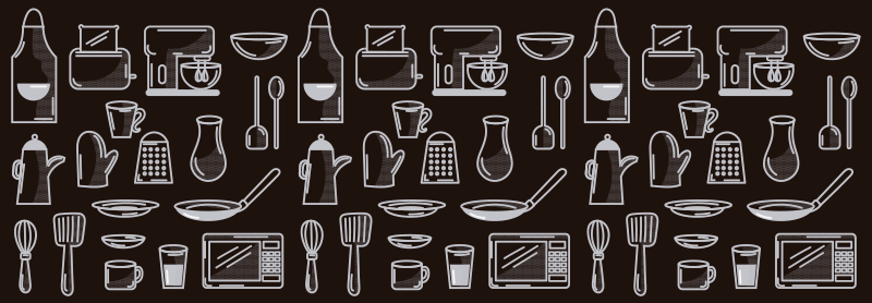 Suorakulmaiset keittiövälineet vinyylimatto keittiöön - Tenstickers