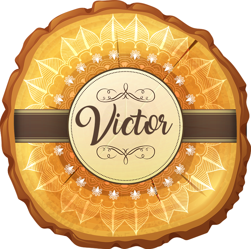 Henkilökohtainen puinen mandala vinyylimatto nimellä - Tenstickers