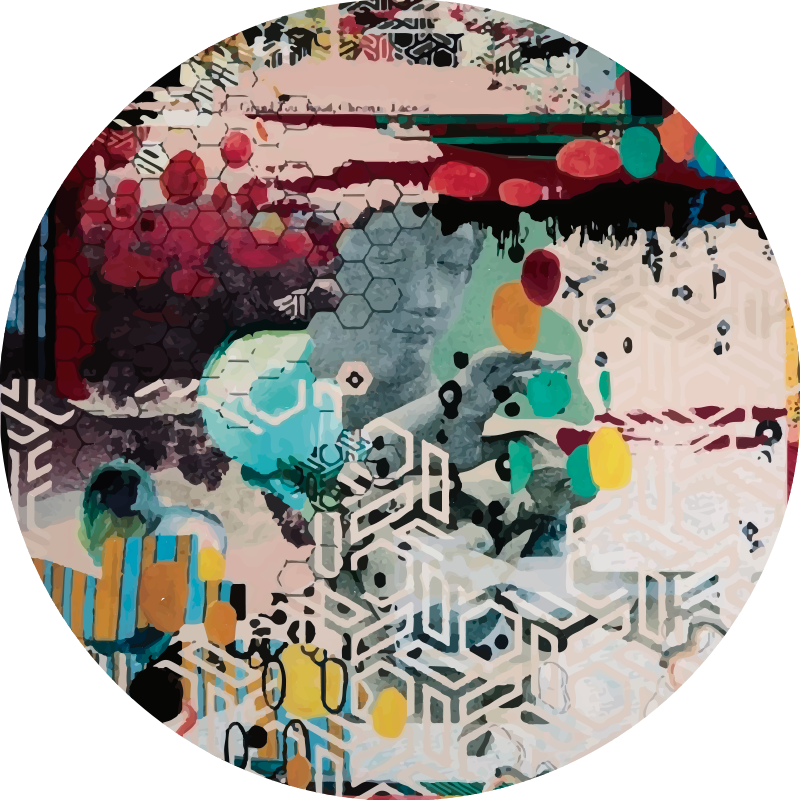 Sekoitus kaupunkitaidetta moderni vinyyli matto - Tenstickers