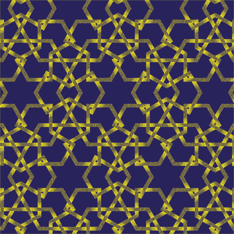 Sini-keltaiset tähdet moderni vinyylimatto - Tenstickers