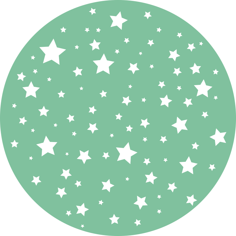 Green stars lasten vinyylimatto - Tenstickers