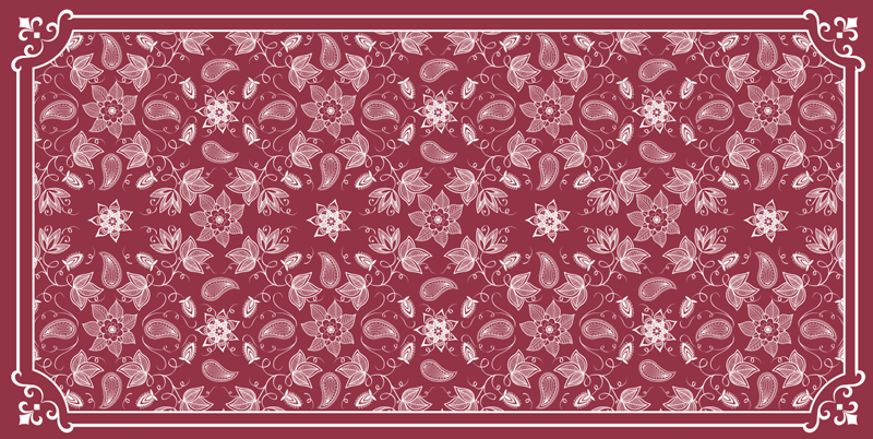 Koristeellinen kukkakuvio vinyylimatto mosaiikki - Tenstickers