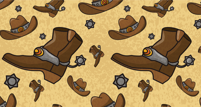 Cowboy-saappas-aihe eläin vinyylimatto - Tenstickers
