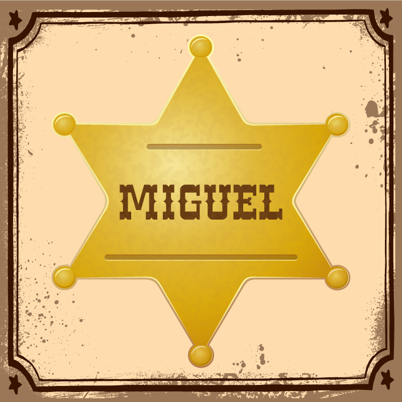 Hieno seriffi merkki kultainen nimi vinyylimatto - Tenstickers