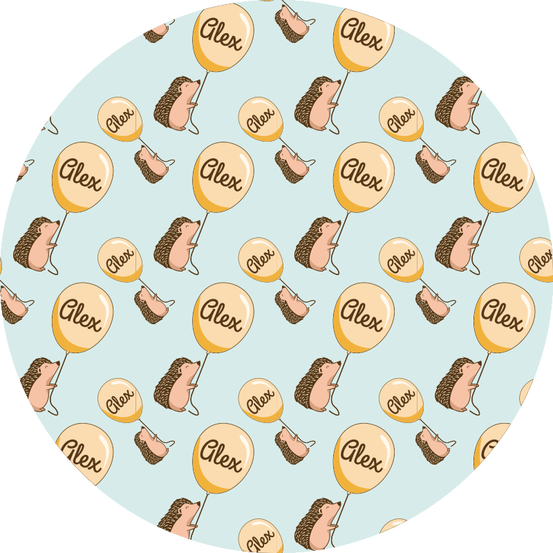 Ihana siili ja ilmapallo nimi eläin vinyylimatto - Tenstickers