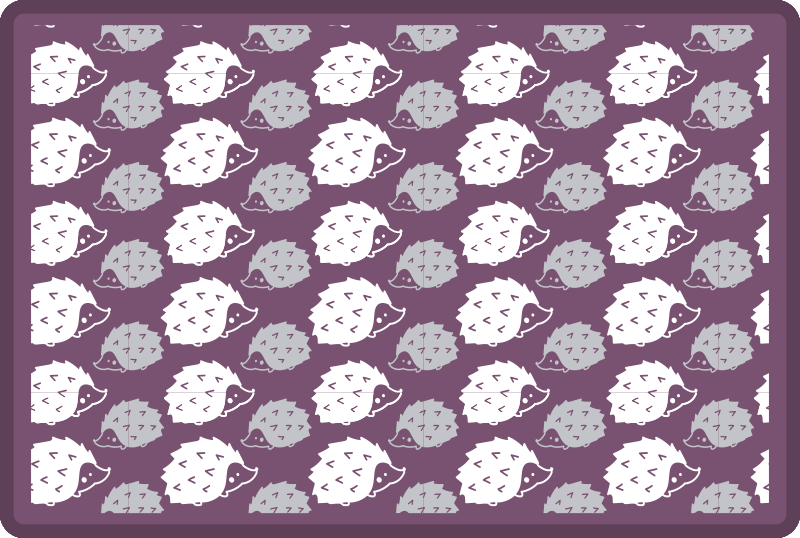 Yksinkertainen siili lila eläin vinyylimatto - Tenstickers