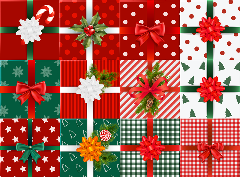 Juhlavat lahjamallit jouluinen vinyylimatto - Tenstickers