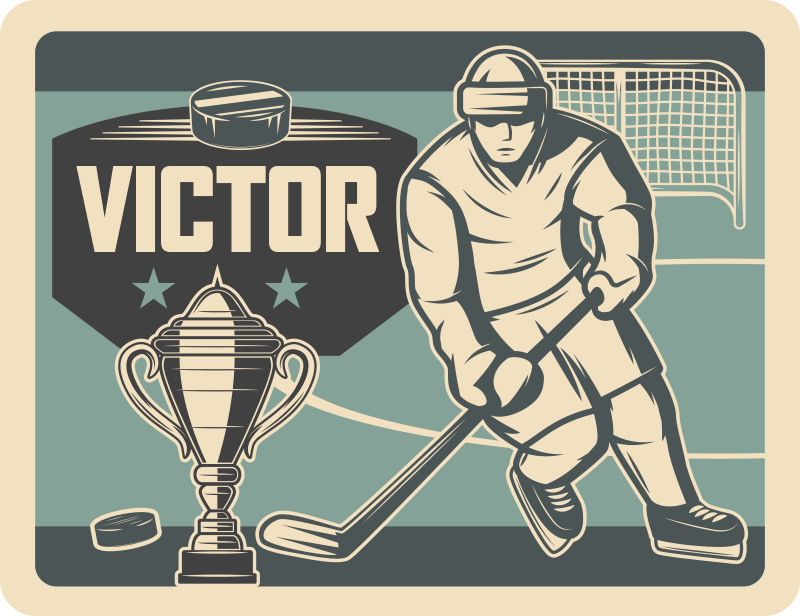 Jääkiekkoilija nimellä Lisää vinyylimattoja lapsille - Tenstickers