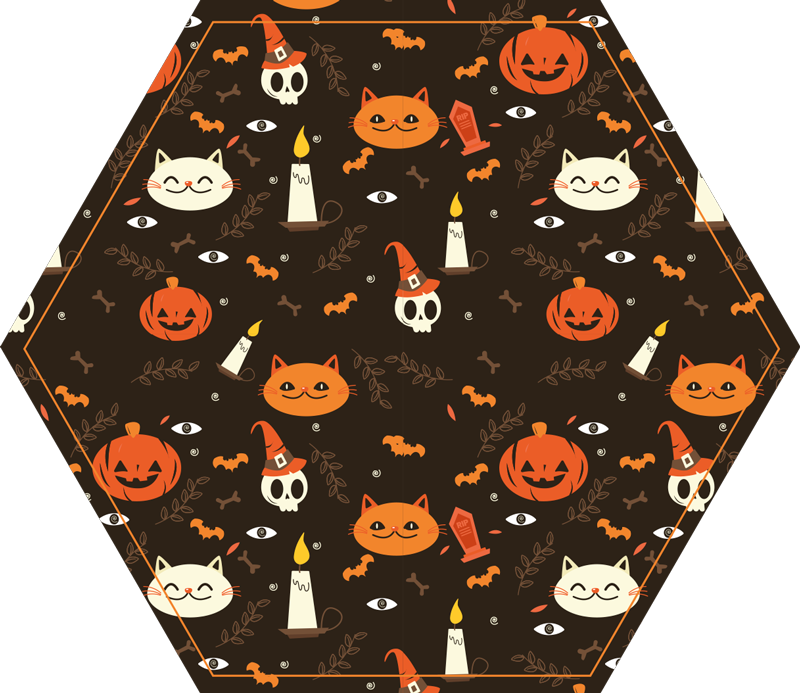 Pelottava halloween-kissa matto halloween vinyylimatto - Tenstickers