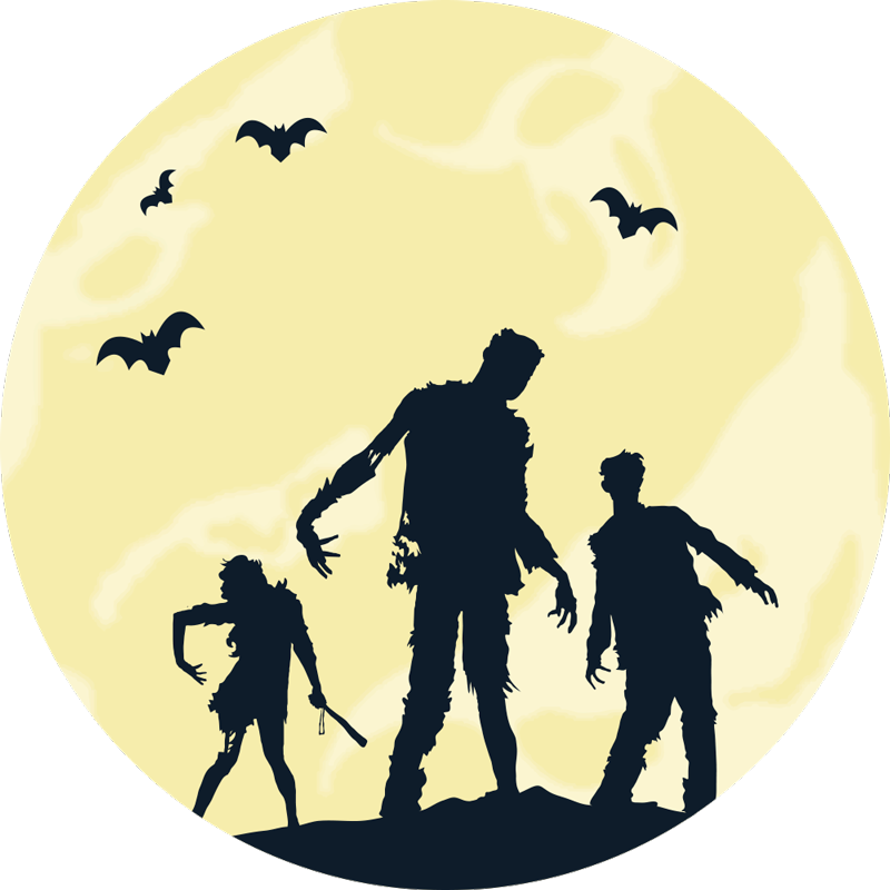 Kauhu zombie perhe halloween vinyylimatto - Tenstickers