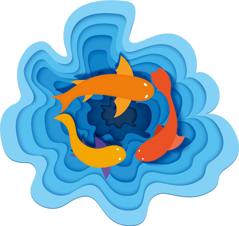 Pyöreiden kalojen akvaario eläin vinyylimatto - Tenstickers