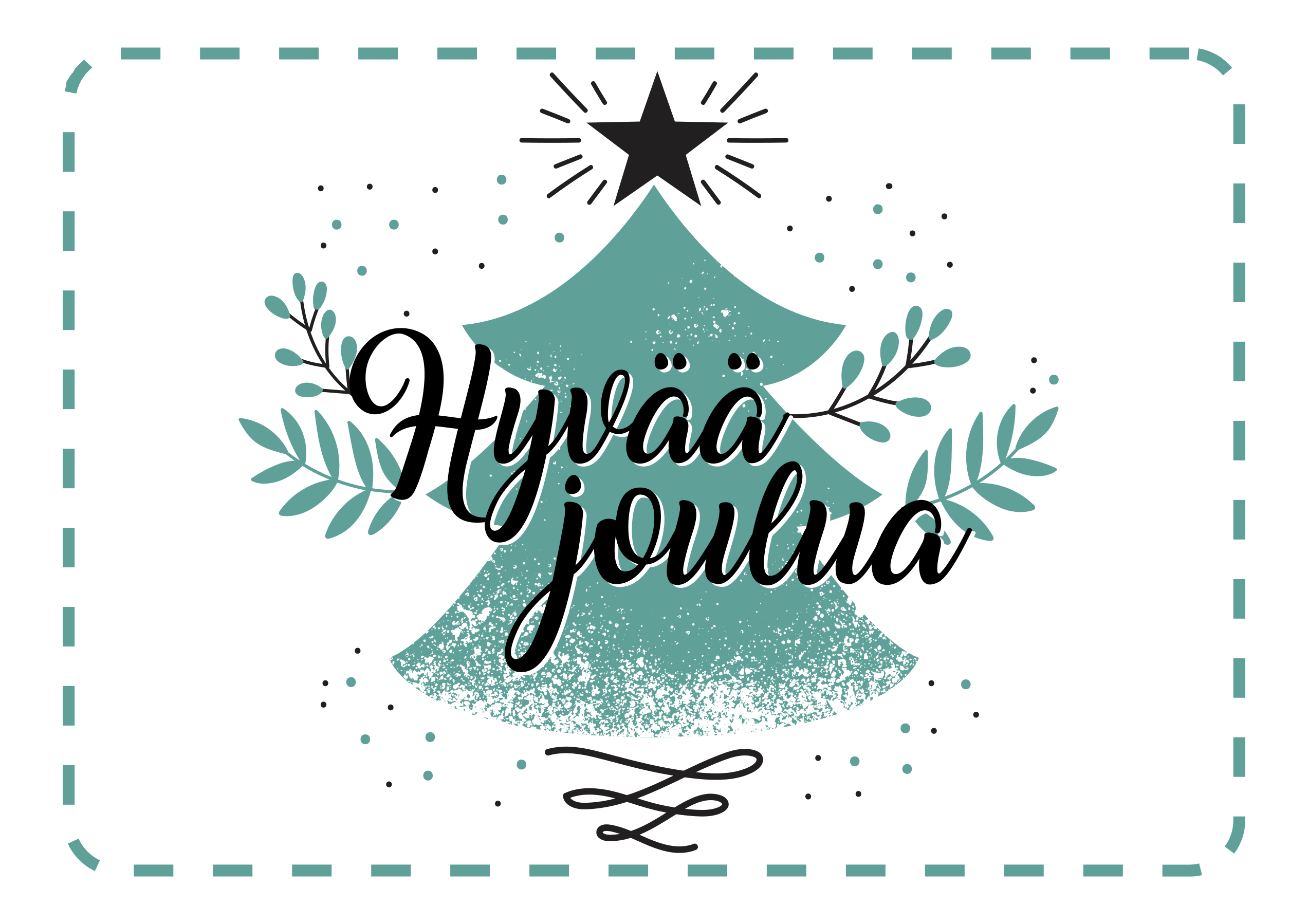 Valkoinen piste hyvää joulua jouluinen vinyylimatto - Tenstickers