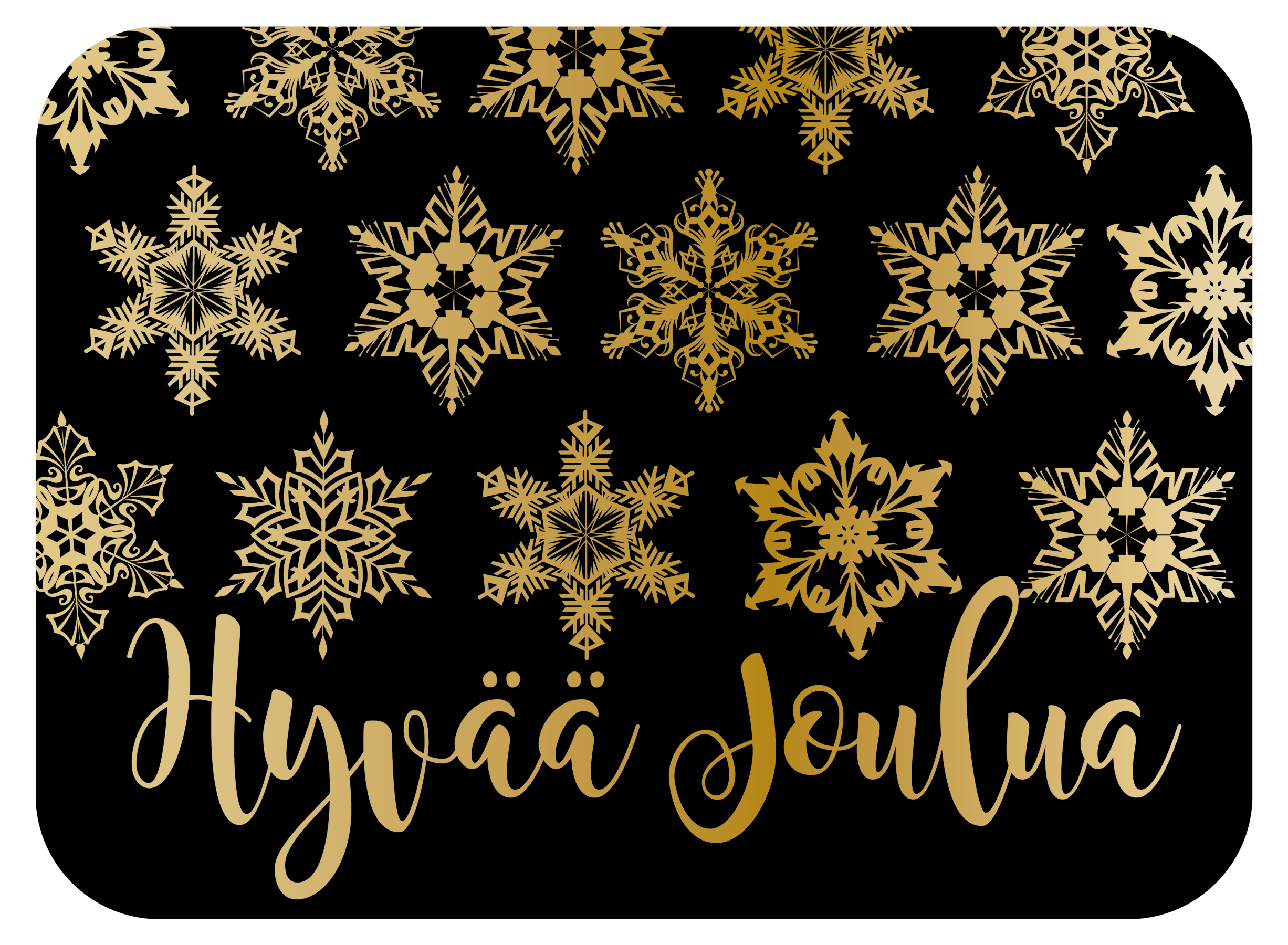 Musta hyvää joulua lumihiutaleet joulutarrat - Tenstickers