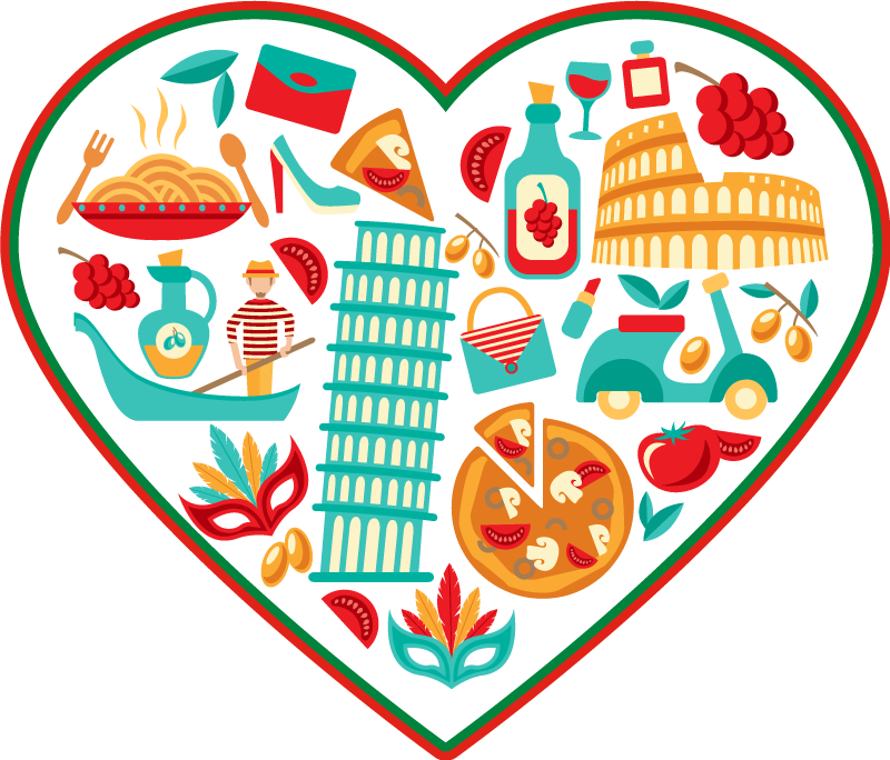 Italian tunnetuimmat kuvakkeet moderni vinyylimatto - Tenstickers