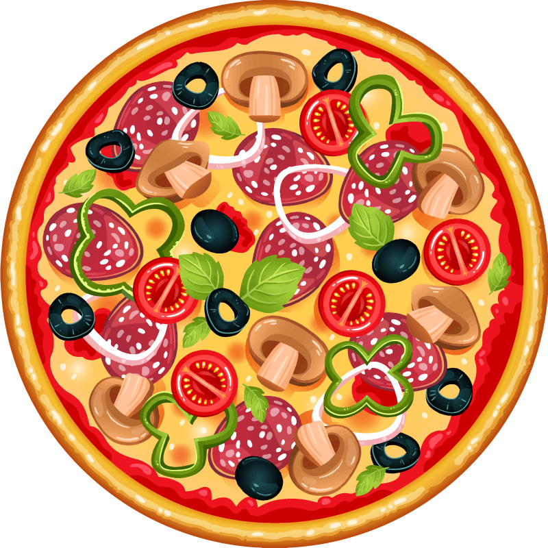 Italialainen pizza pyöreä vinyylimatto - Tenstickers