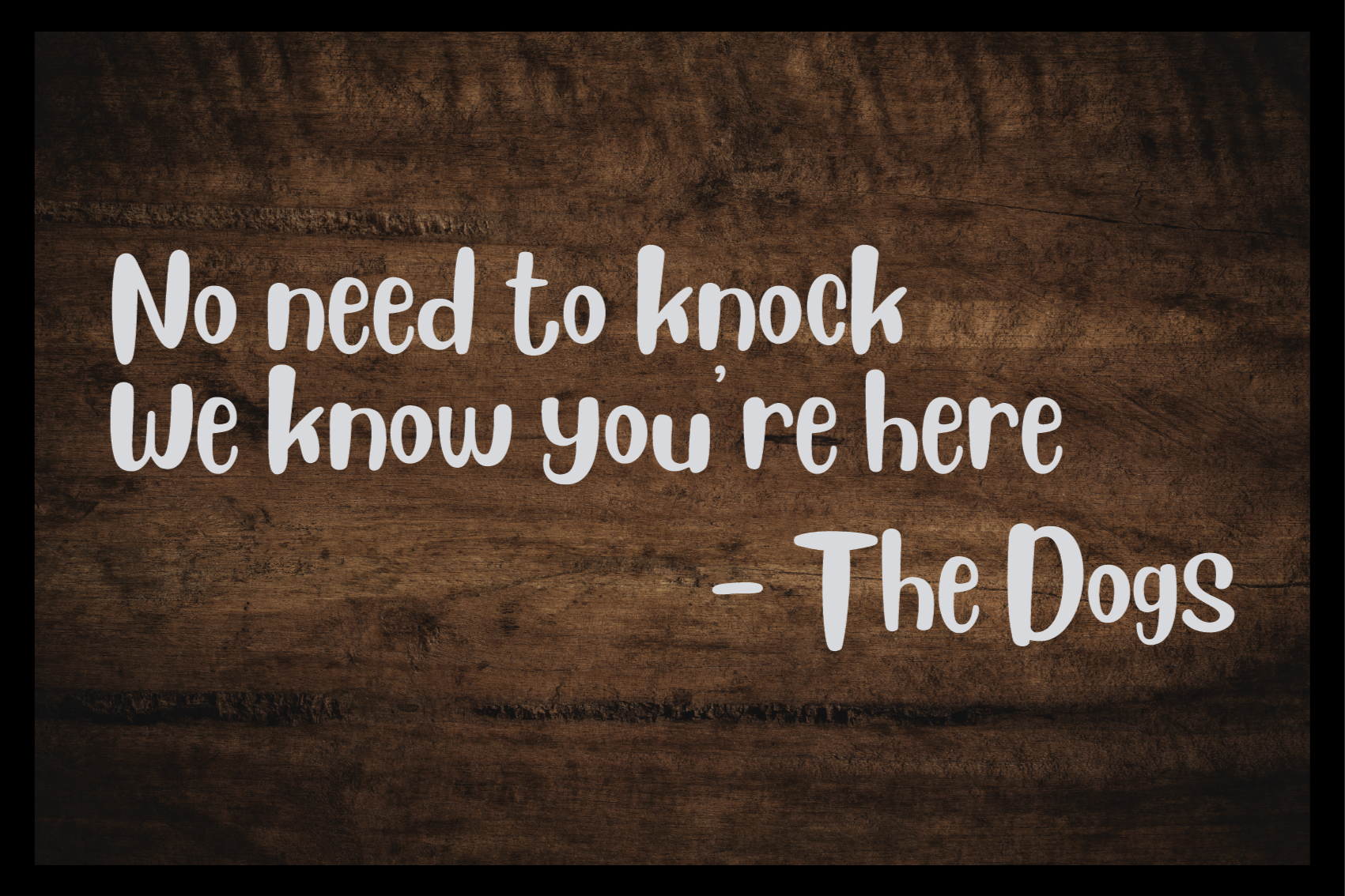 Ei tarvitse koputtaa koiraa lauseke vinyylimatto - Tenstickers