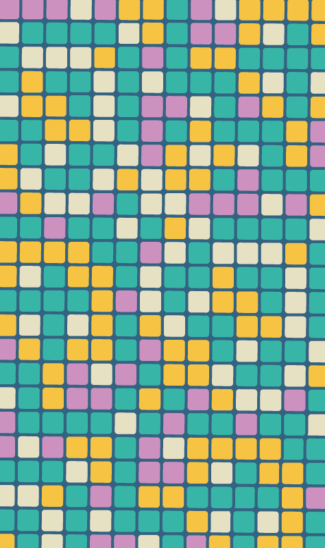 Värikäs ruudukkokuvio vinyylimatto geometrinen - Tenstickers