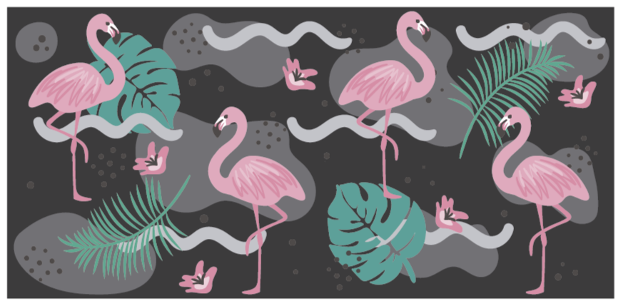 Trooppinen flamingokuvio eläin vinyylimatto - Tenstickers