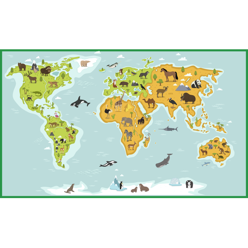 Kartografinen etsintä maailmakartta vinyylimatto - Tenstickers
