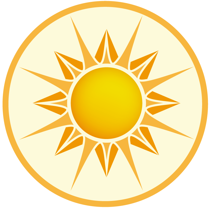 Aurinkoinen tunnusympyrä vinyylimatto - Tenstickers