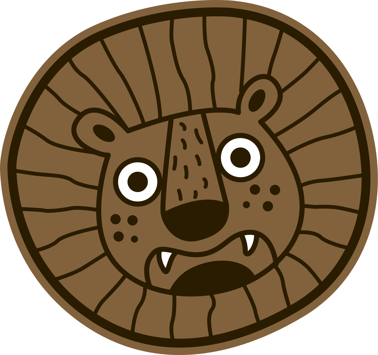 Leijona sarjakuva ympyrä lastenhuone vinyylimatto - Tenstickers