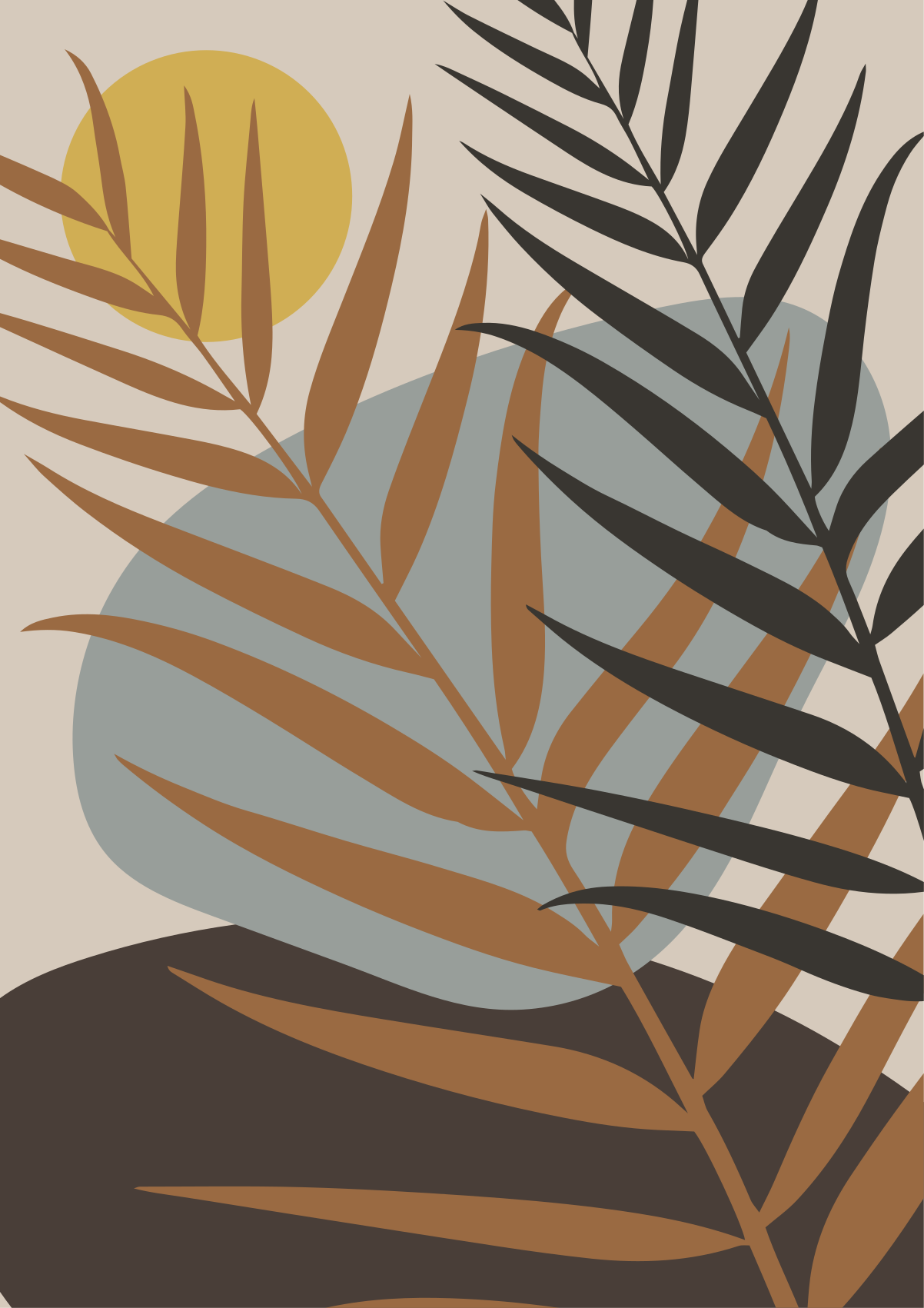 Kasvitieteellinen auringonlasku kukka vinyylimatto - Tenstickers