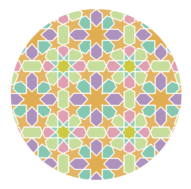 Tähti mosaiikki ympyrä vinyylimatto geometrinen - Tenstickers