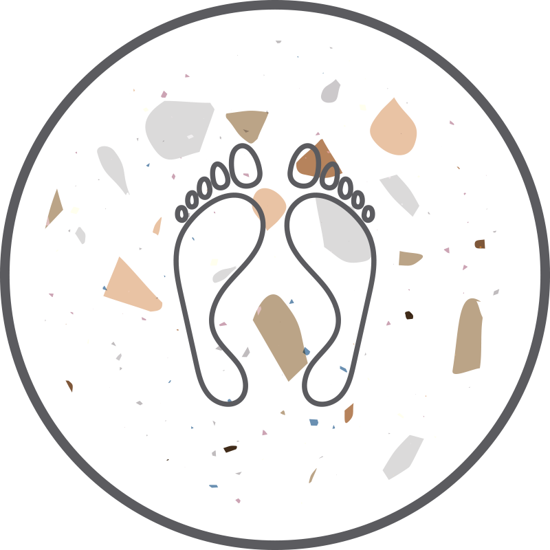 Abstraktit jalanjäljet vinyylimatto kylpyhuoneeseen - Tenstickers