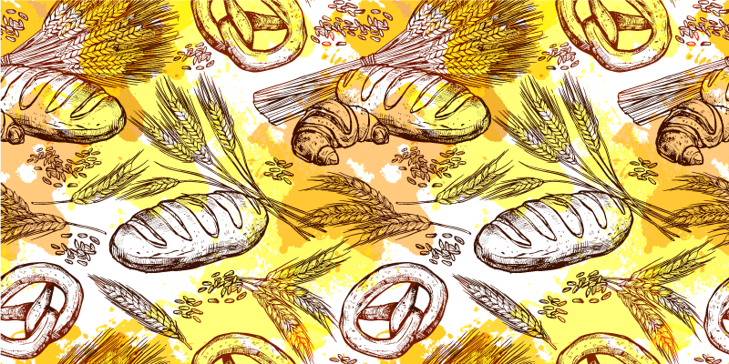 Vinyylinen olohuoneen matto keltaisella vehnällä Luonto vinyylima - Tenstickers