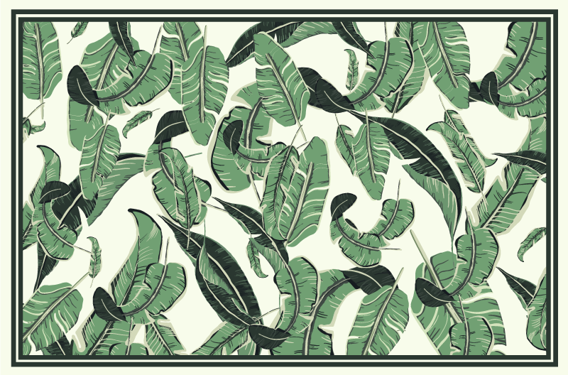 Jättiläinen palmu lehtiä kukka vinyylimatto - Tenstickers