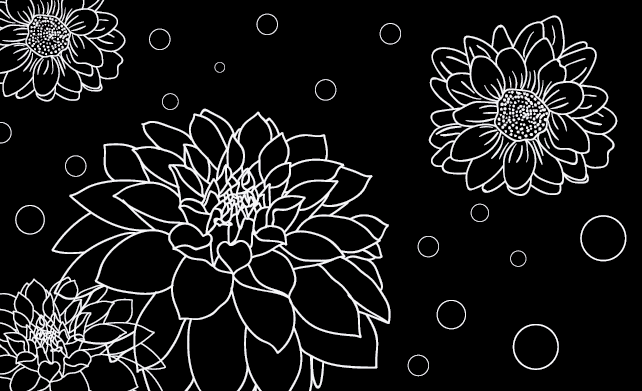 Kukka ääriviivat kontrasti kasvi vinyylimatto - Tenstickers