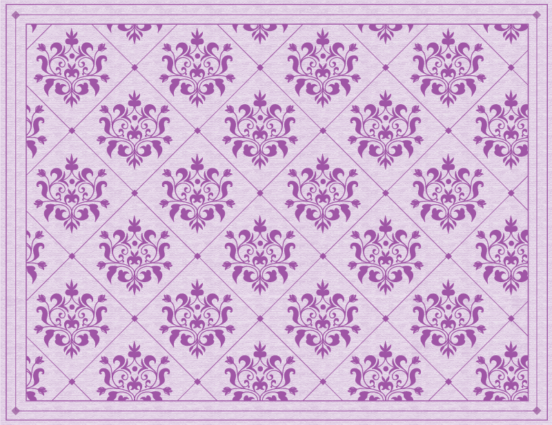 Koristeellinen damask-kuvio vinyylimatto retro - Tenstickers