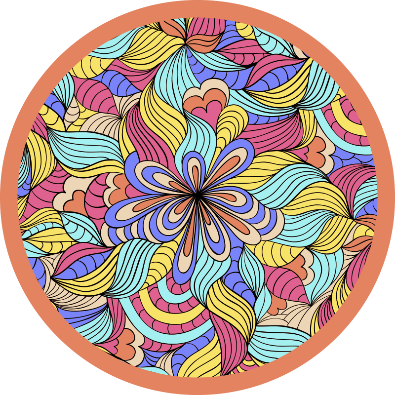 Psykedeelinen viidakko vinyylimatto mandala - Tenstickers