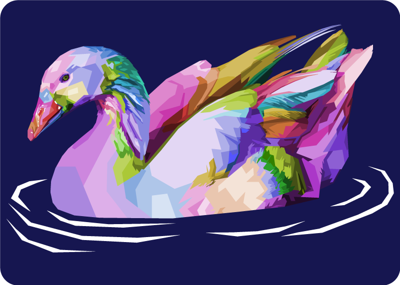 Abstrakti ankkataide eläin vinyylimatto - Tenstickers